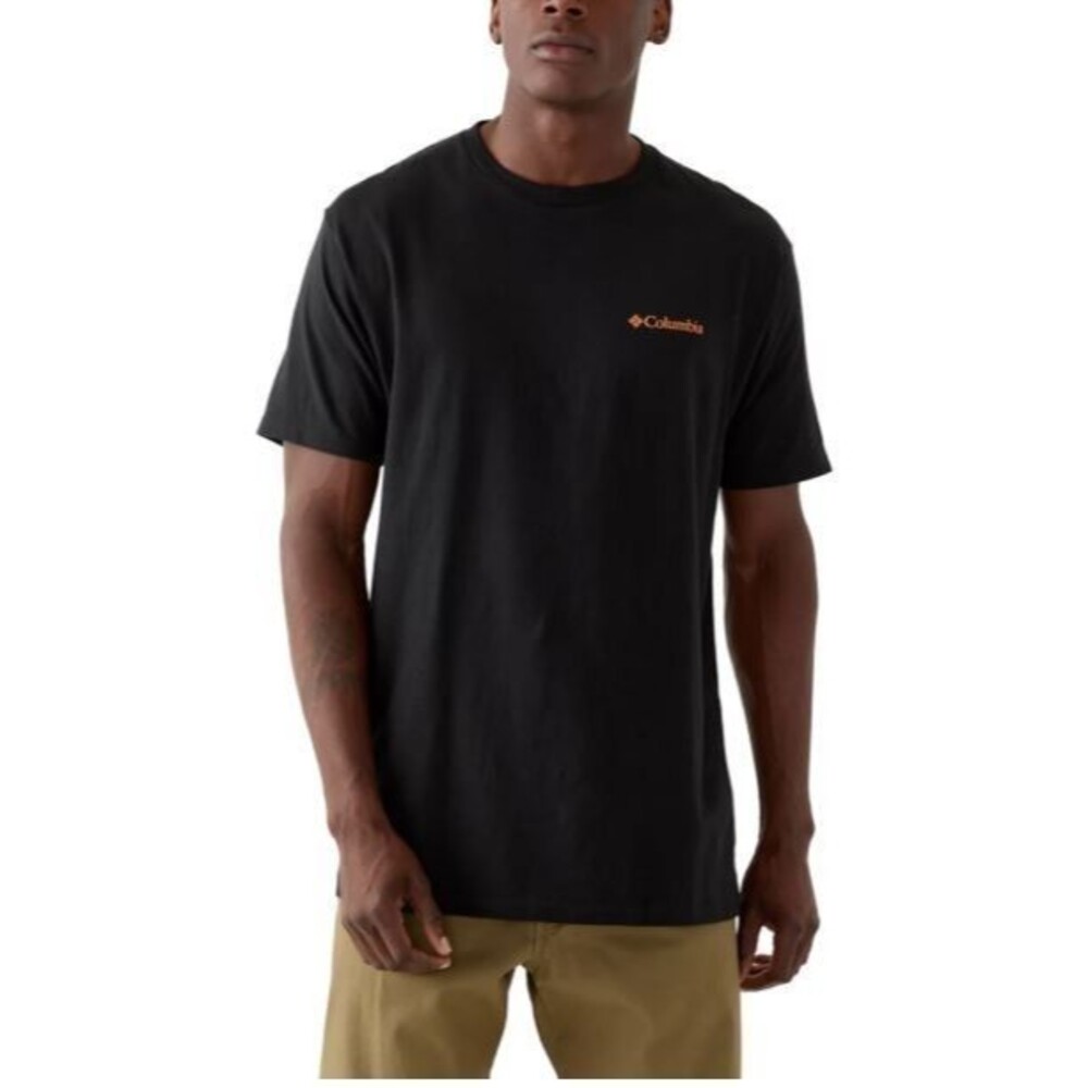Columbia Sportswear Black T-Shirt Orange Logo Size XL – Pre-Owned